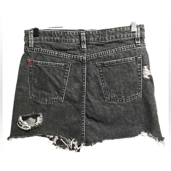 BDG Urban Outfitters Black Distressed Denim Mini Skirt. - Picture 2 of 4
